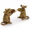 The Home Collection Pair Of Gold Mouse Candleholders In Gold