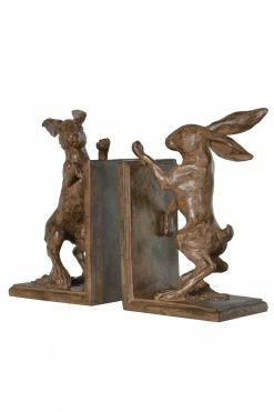 The Home Collection Boxing Hare Bookends