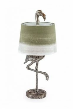 The Home Collection Antique Silver Flamingo With Table Lamp