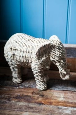 The Home Collection Woven Style Elephant Ornament