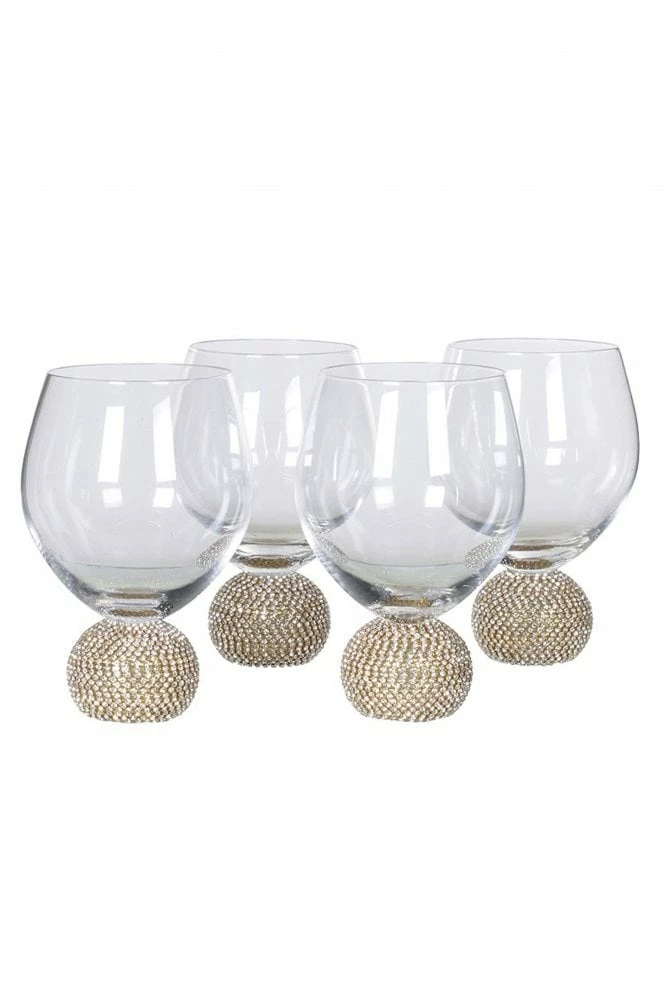 The Home Collection Set Of 4 Gold Diamante Dining Glasses 3 The Home Collection Set Of 4 Gold Diamante Dining Glasses