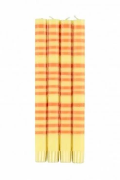 The Home Collection Striped Candle In Jasmine Marigold
