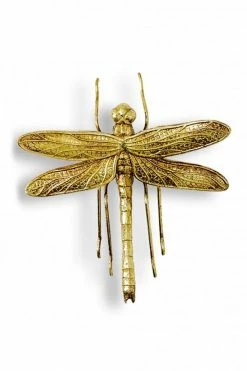 The Home Collection Small Antique Gold Dragonfly Wall Art Figure