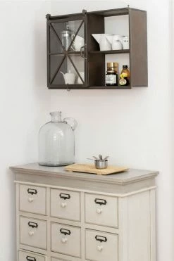 The Home Collection Granville Iron And Glass Storage Wall Unit