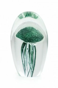The Home Collection Large Fern Green Glass Jellyfish Paperweight