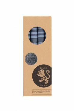 The Home Collection Striped Pompadour Indigo Eco Dinner Candles