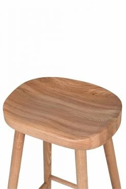 The Home Collection Low Weathered Oak Farmhouse Stool