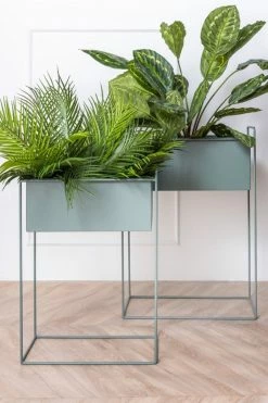 The Home Collection Essence Rectangular Set Of 2 Plant Pots On Stands