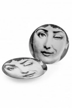 The Home Collection Winking Lady 10 Ceramic Plates Set Of 2