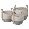 The Home Collection Grey and White Two Tone Seagrass Basket 1 The Home Collection Grey and White Two Tone Seagrass Basket