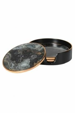 The Home Collection Set of 4 Black Marble Effect Coasters 5 The Home Collection Set of 4 Black Marble Effect Coasters