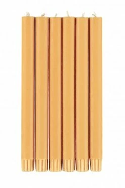 The Home Collection Dinner Eco Candles Set Of 6 In Saffron Yellow