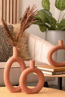 The Home Collection Vase Oval Ring - Terracotta