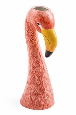 The Home Collection Large Ceramic Pink Flamingo Head Vase