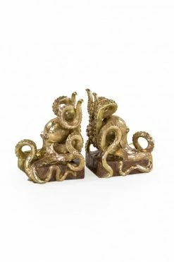 The Home Collection Gold Octopus Boookends
