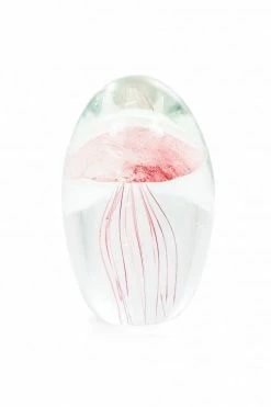 The Home Collection Rose Pink Glass Jellyfish Paperweight