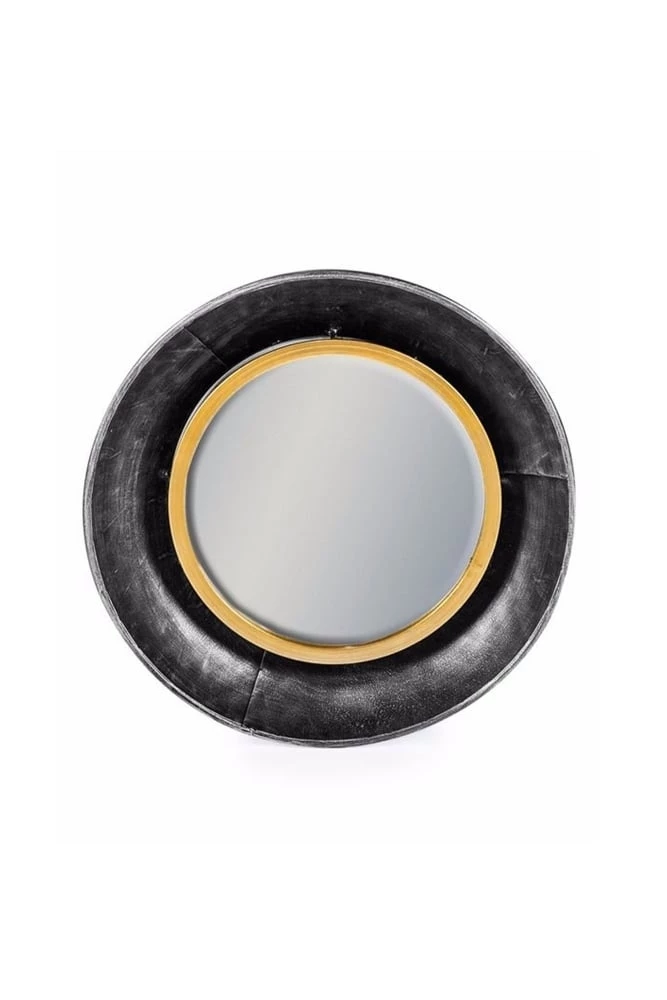 The Home Collection Black And Bronze Round Lincoln Wall Mirror 3 The Home Collection Black And Bronze Round Lincoln Wall Mirror