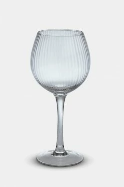 The Home Collection Set Of 4 Italia Red Wine Ribbed Glasses