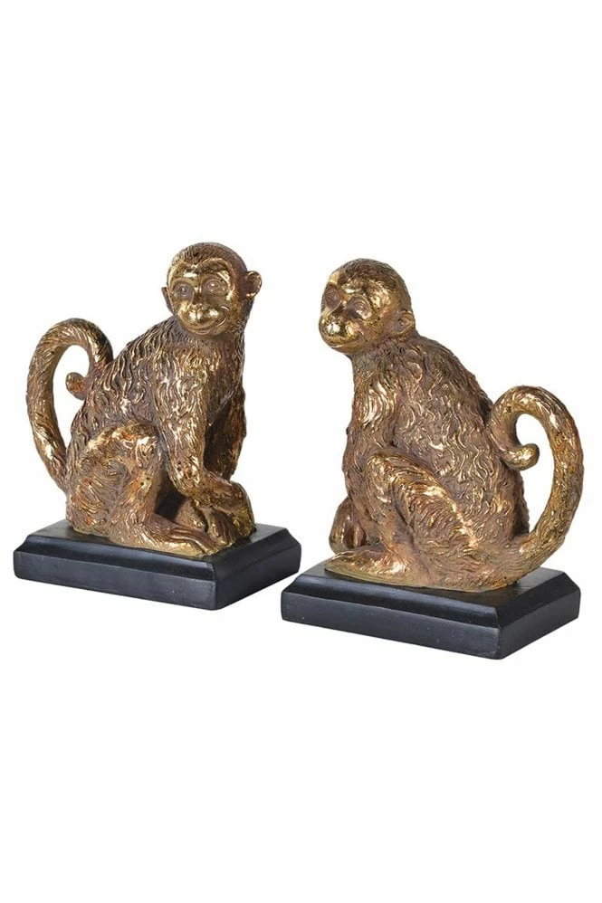 The Home Collection Gold Monkey Bookends 3 The Home Collection Gold Monkey Bookends