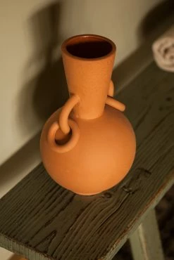 The Home Collection Terra Cotta Vase With Round Handle