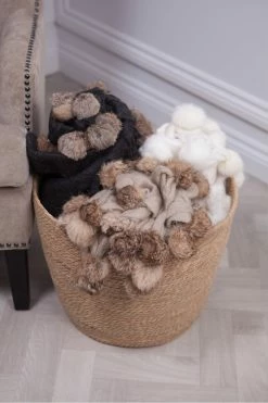 The Home Collection Pom Pom Throw White