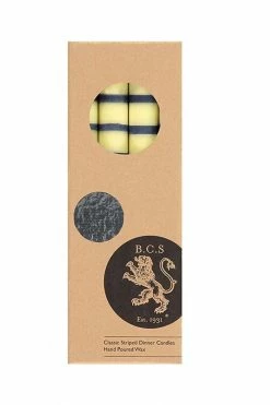 The Home Collection Striped Candle In Indigo Jasmine Olive