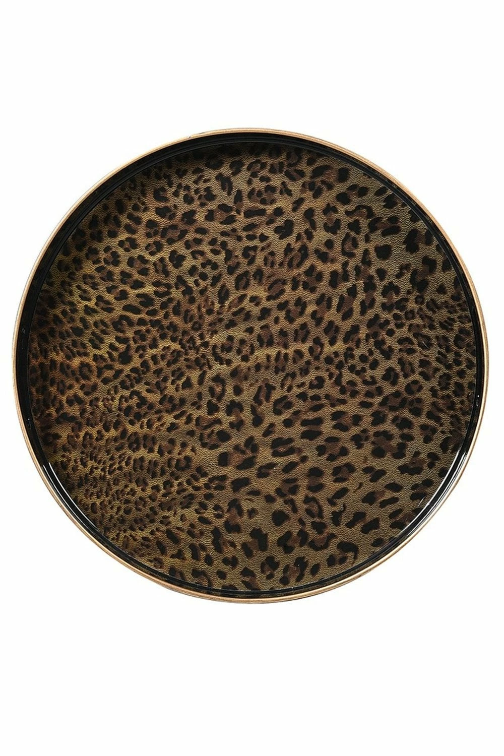 The Home Collection Leopard Print Round Tray 4 The Home Collection Leopard Print Round Tray