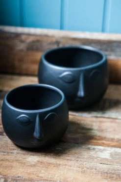 The Home Collection Black Pagan Face Planter