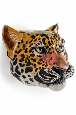 The Home Collection Ceramic Leopard Head Wall Sconce Vase