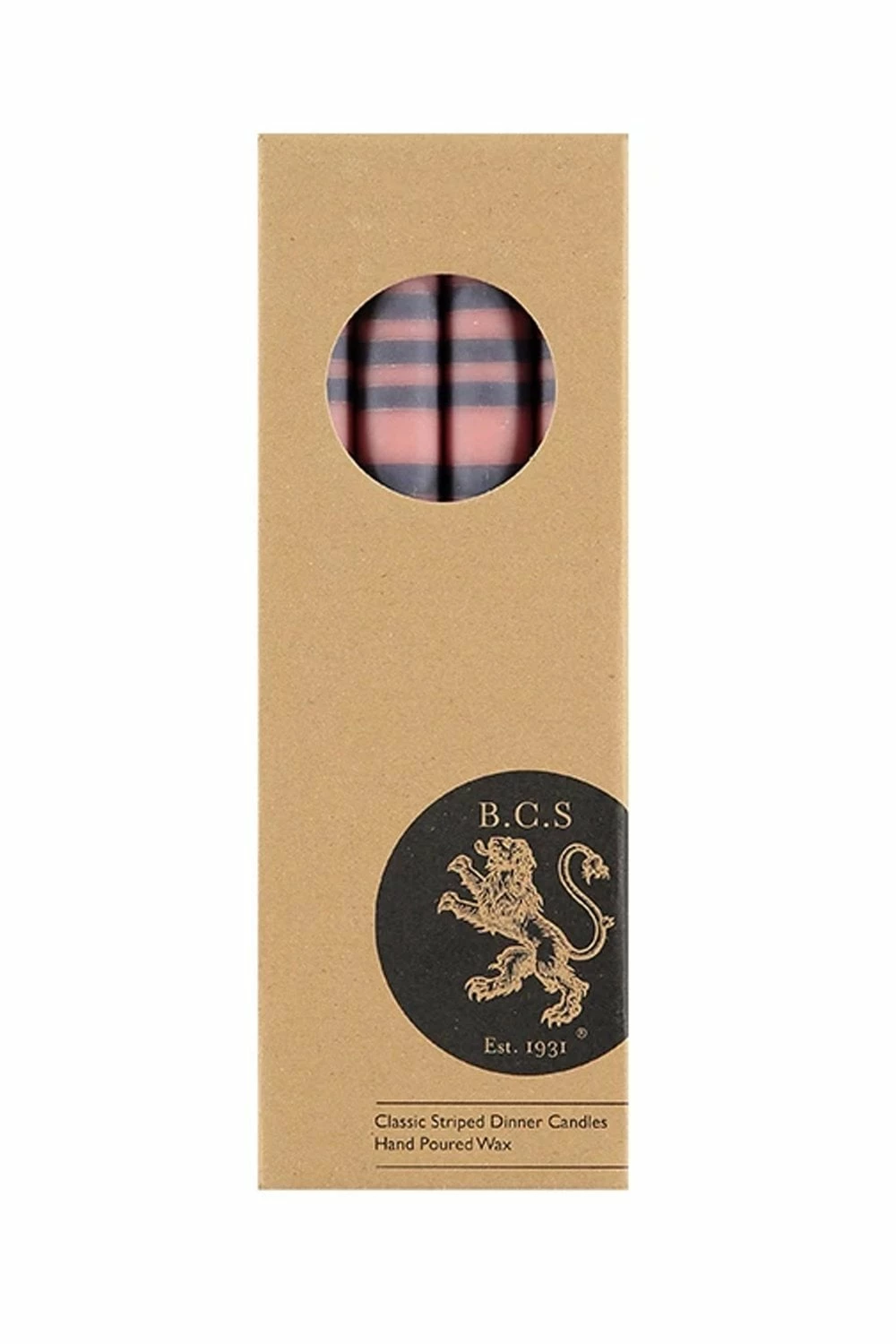 The Home Collection Striped Candle In Old Rose Gunmetal 4 The Home Collection Striped Candle In Old Rose Gunmetal