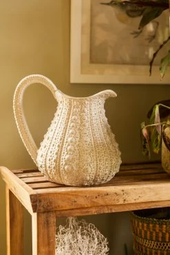 The Home Collection Urchin Effect White Jug